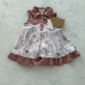 Angel Dear Pink and White Baby Romper